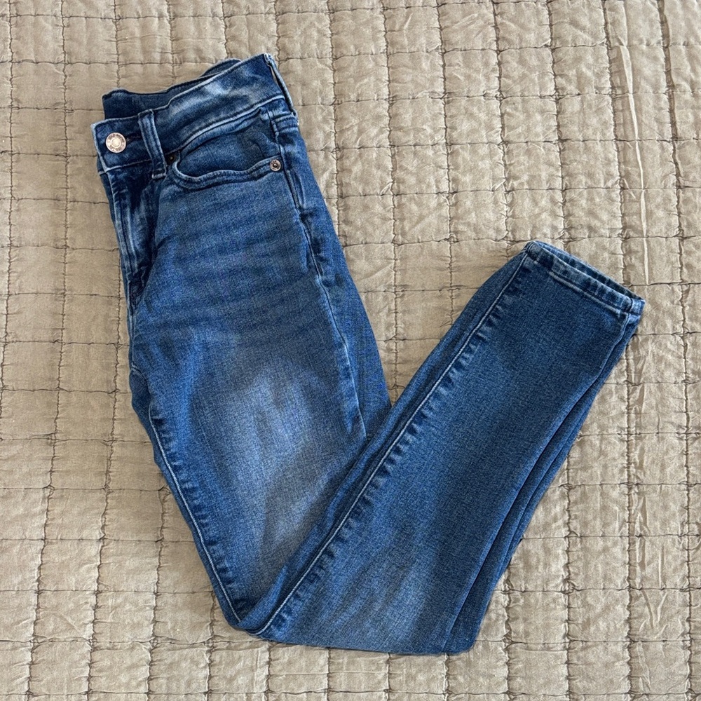GAP Factory Mid Rise Stretchy Women's Classic Blue Skinny Jeans Size 0/25